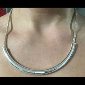 Meshed Silvertone Chain Necklace